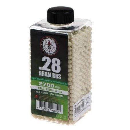 0.28g | Tracer BBs | 2700rds | Green | G&G