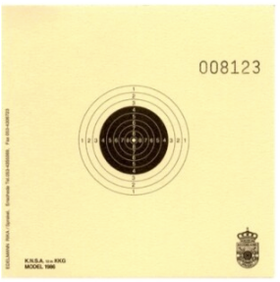 Paper Target | 12m | Smallbore Rifle | numbered | KNSA Logo | 1 Target | Schmid