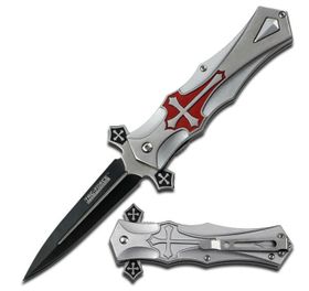 Tac Force Templars Red/Gray Pocket Knife | SHOGUN
