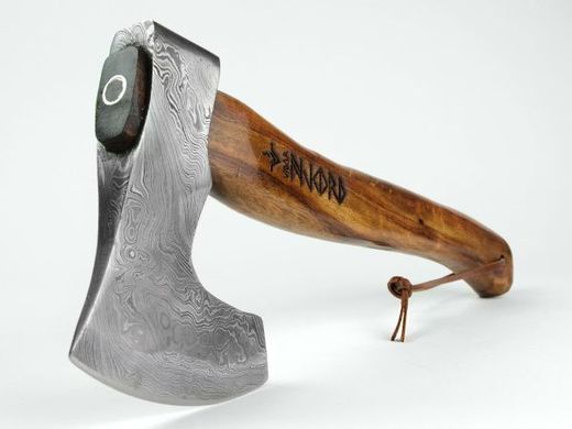 Njord Viking Damask Medium Axe - Damascus steel axe 38cm