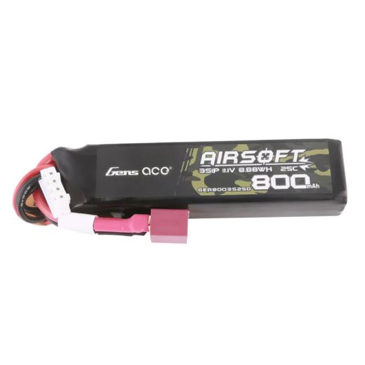 11.1V LiPo Battery | 800mAh 25C | T-plug (Deans) | Gens Ace