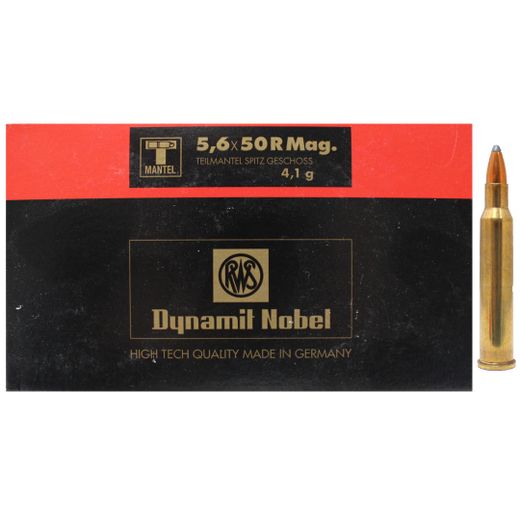 Rs4 Rws 50cal RWS 5.6x50R Mag 63gr SP large caliber cartridges - Shogun.nl
