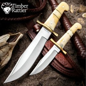 Camel Bone Bowie Knife Set | Timber Rattler