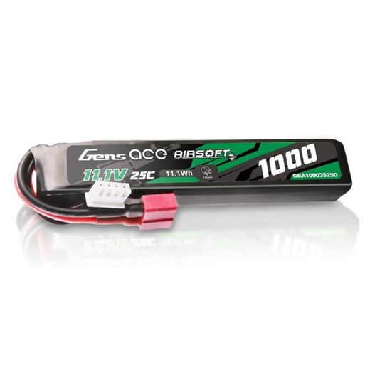 11.1V LiPo Battery | 1000mAh 25C | T-Plug (Deans) | Gens Ace