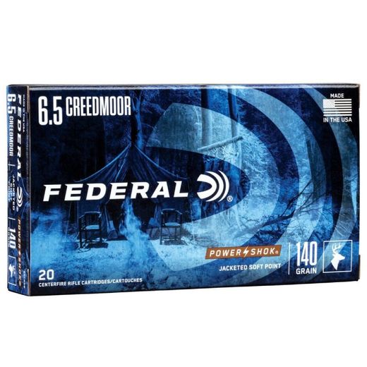 6.5mm | Creedmoor | JSP | PowerShok | 140 Grain | 20 Rounds | Federal
