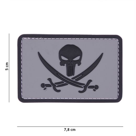 Punisher Pirate Patch | Black-Grey | 101Inc