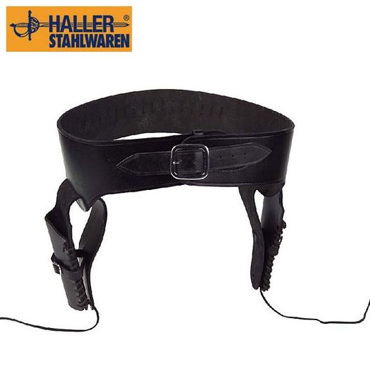 Revolver holster | 2 revolvers | Leather | Black | Haller Stahlwaren