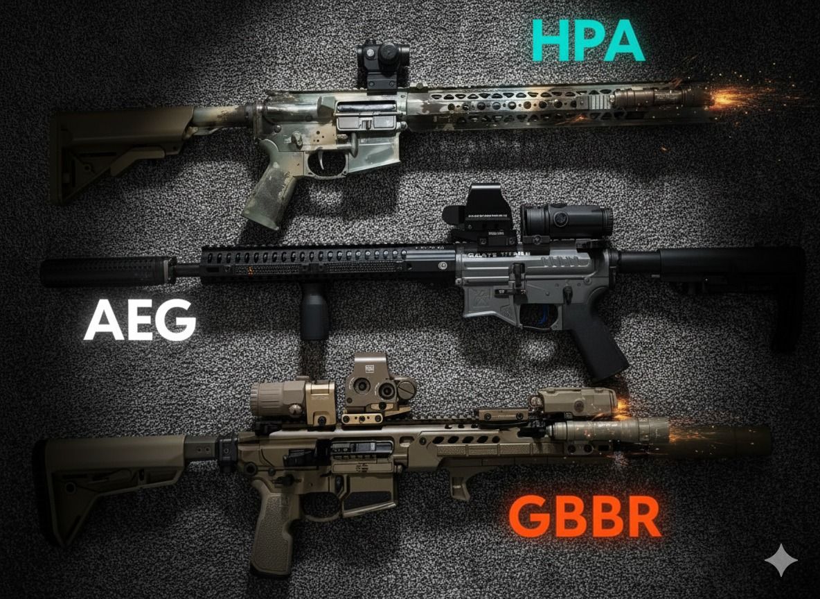 AEG vs GBB vs HPA Airsoft Replica Comparison